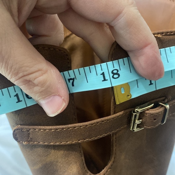 Madden Girl - Davvis Tall Shaft Boots (Cognac w/ Buckle details). Women's size 9 - Picture 10 of 11